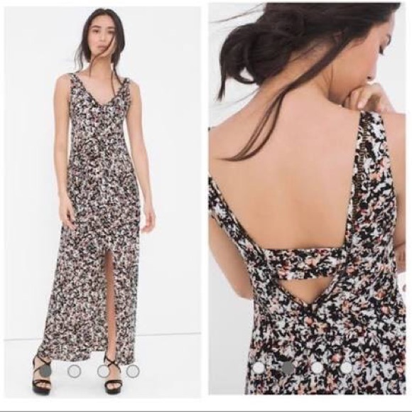 WHBM- FLORAL MAXI WITH MINI DRESS UNDERNEATH - Picture 3 of 7